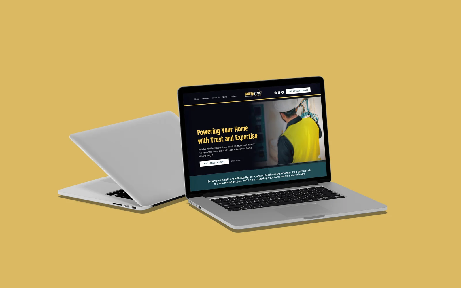 Northstar Electric website presented on laptops
