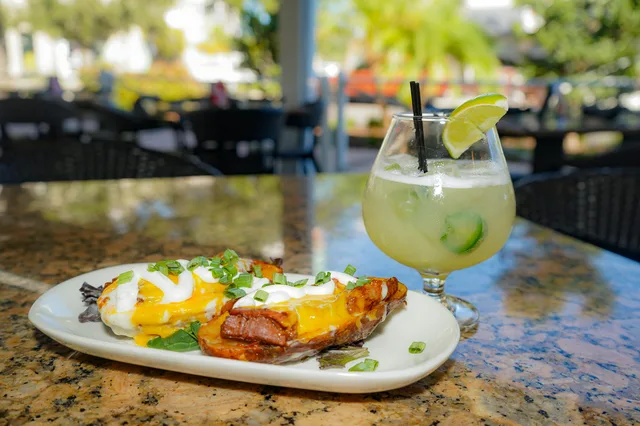 Brisket potato skins with a margarita at GROVE